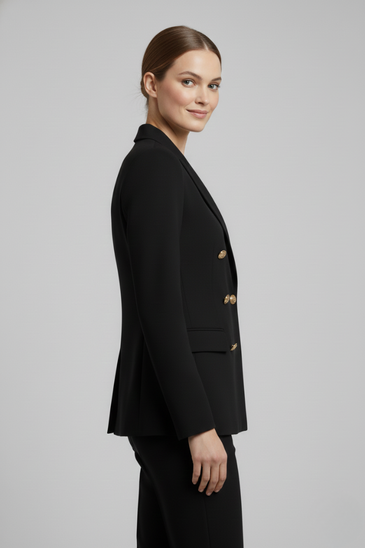 Jamie | Dames Dubbelrijige Blazer met Goudkleurige Knopdetails