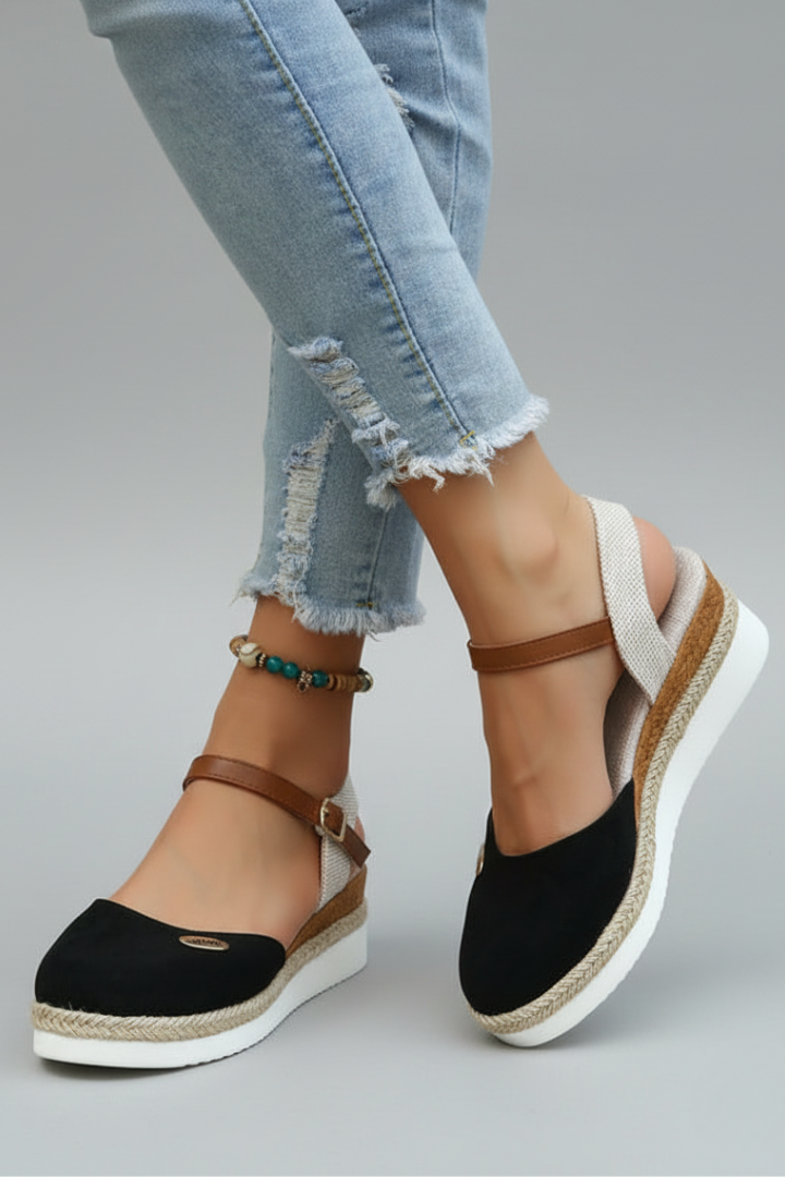 Hallie | Dames Gesloten Espadrille Sandalen met Slingback Bandjes
