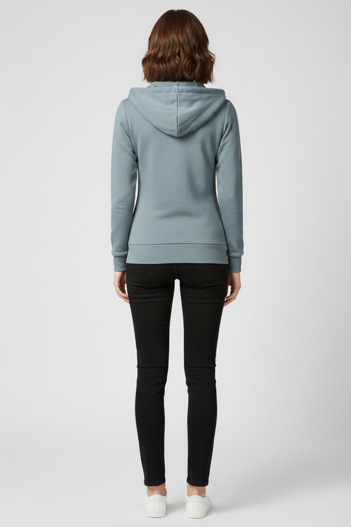 Kaylee | Dames Hoodie met Voorkant Rits en Kangoeroezakken