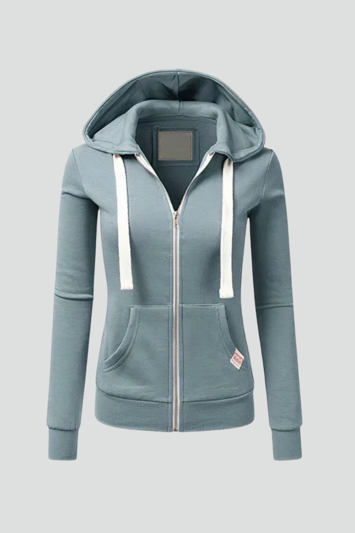 Kaylee | Dames Hoodie met Voorkant Rits en Kangoeroezakken