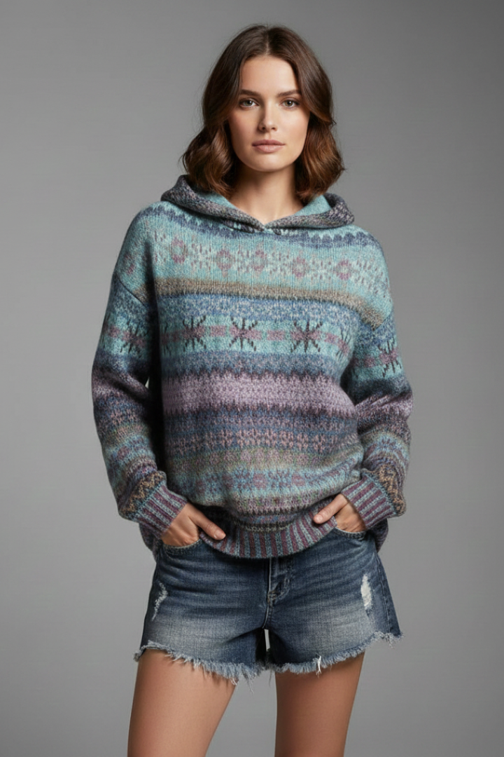 Brielle | Dames Hoodie met Capuchon en Geribbelde Boorden