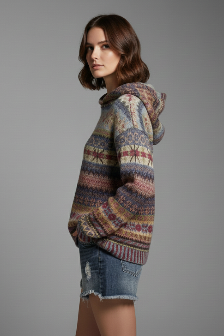 Brielle | Dames Hoodie met Capuchon en Geribbelde Boorden