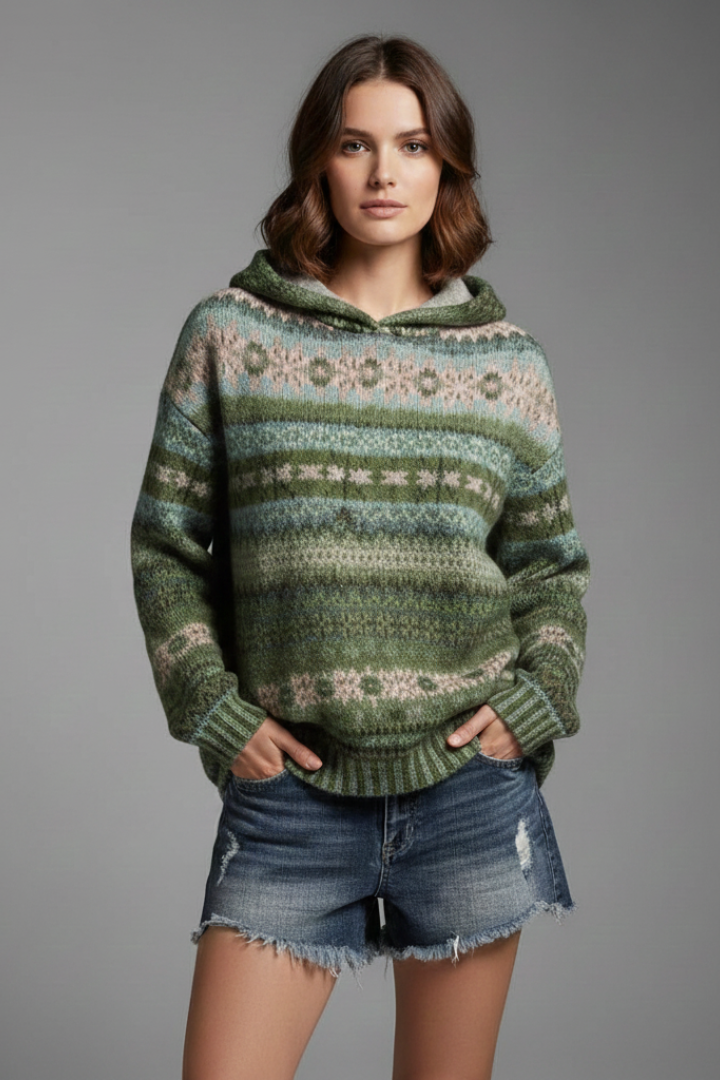 Brielle | Dames Hoodie met Capuchon en Geribbelde Boorden