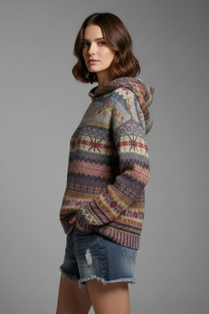 Brielle | Dames Hoodie met Capuchon en Geribbelde Boorden