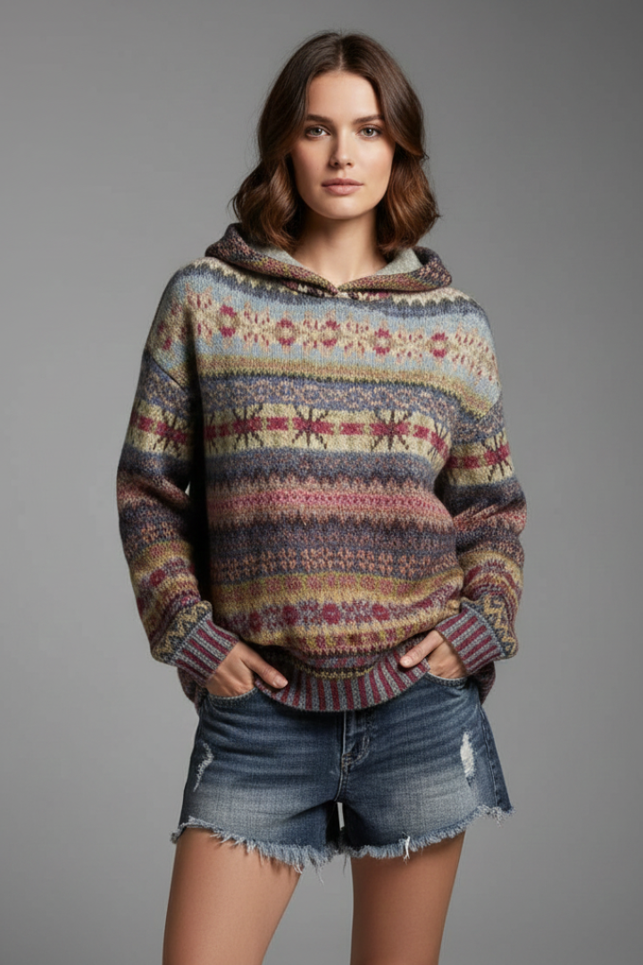 Brielle | Dames Hoodie met Capuchon en Geribbelde Boorden