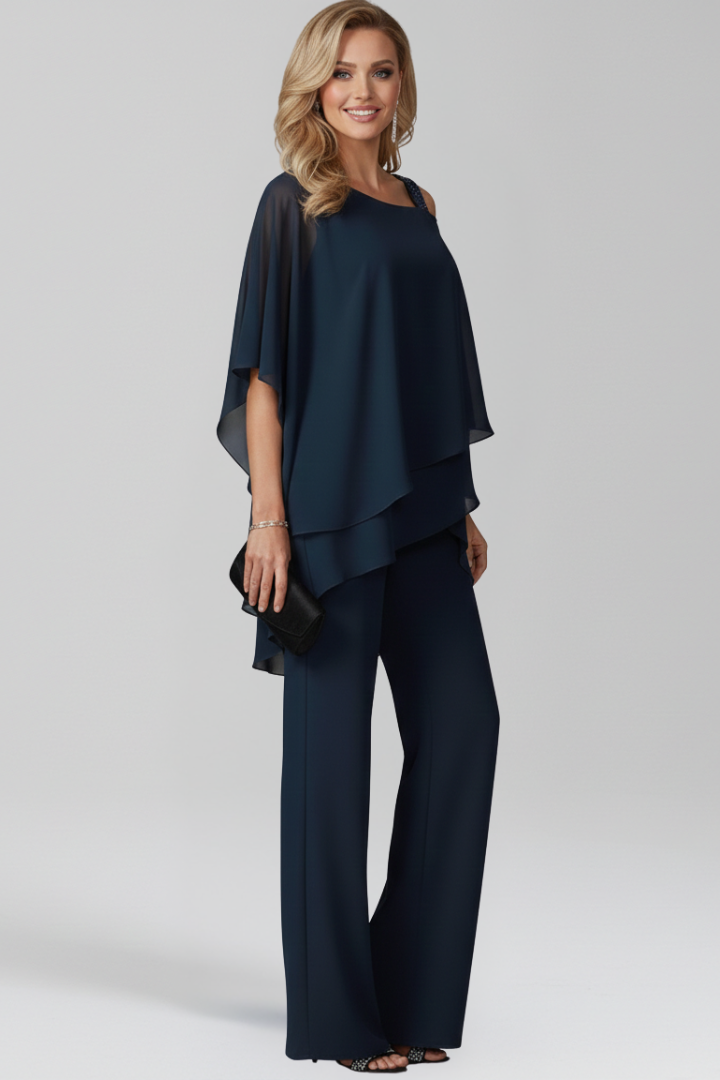 Addison | Dames Cold-Shoulder Vloeiende Wide-Leg Jumpsuit