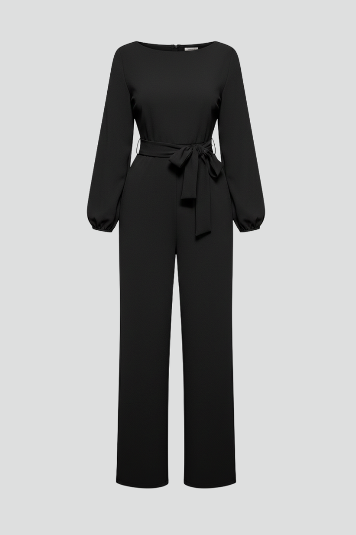 Genesis | Dames Ronde Hals Bindgordel Klassiek Jumpsuit