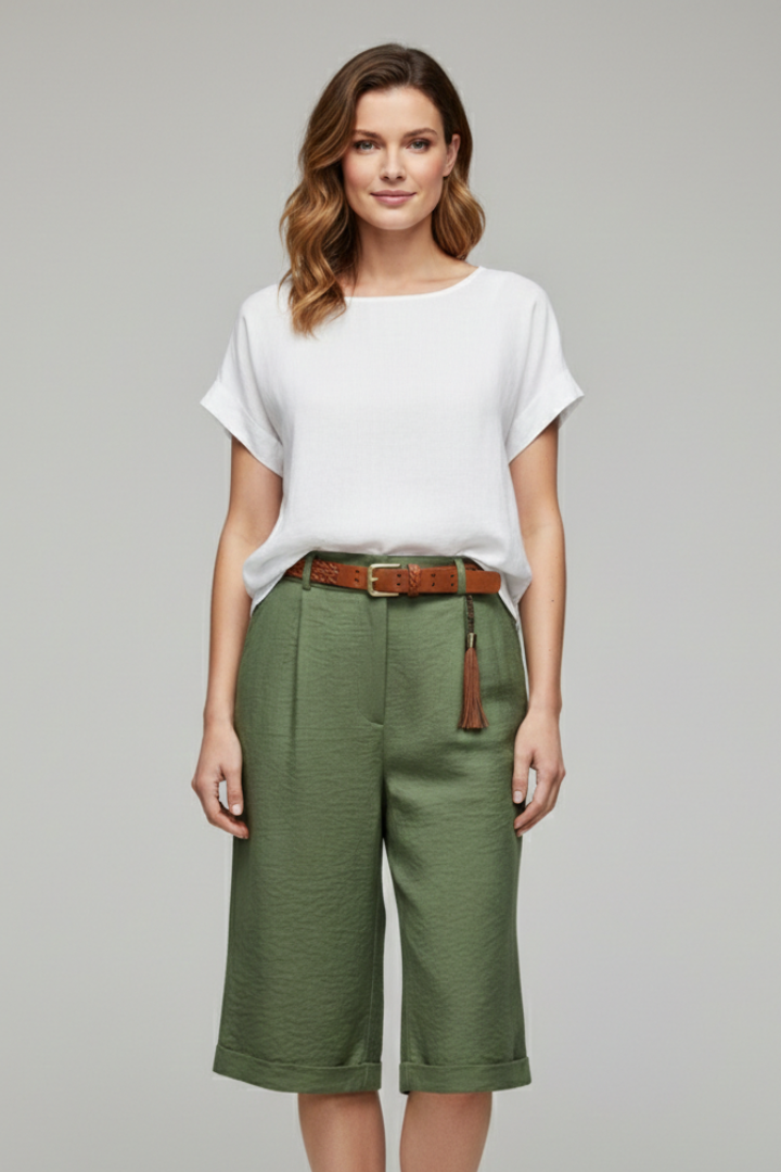Kaylani | Dames High-Waist Shorts, casual, met omslagen