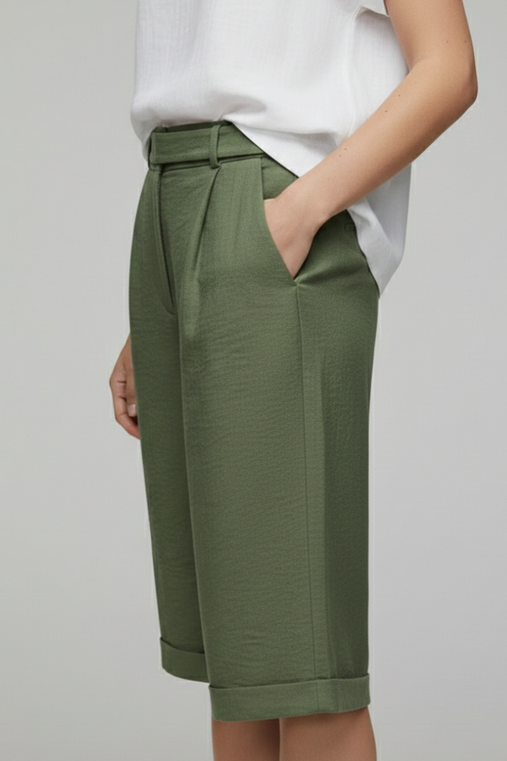 Kaylani | Dames High-Waist Shorts, casual, met omslagen
