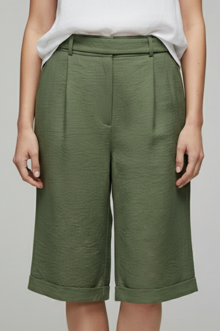 Kaylani | Dames High-Waist Shorts, casual, met omslagen
