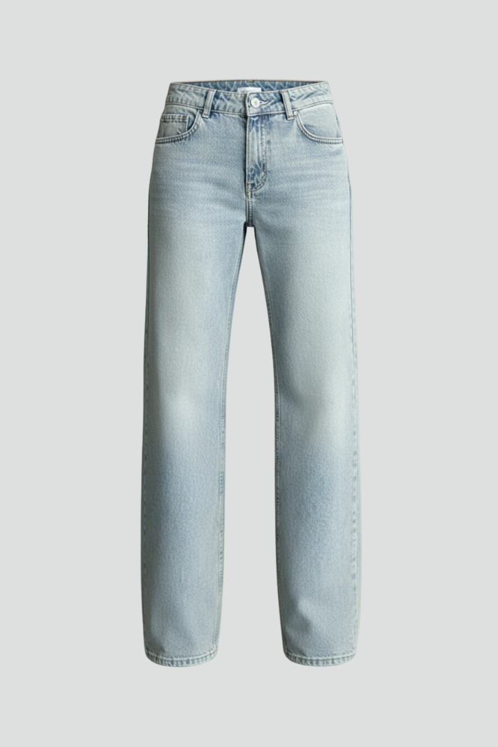 Ella | Dames Casual Lage Taille Straight-Leg Denim Jeans