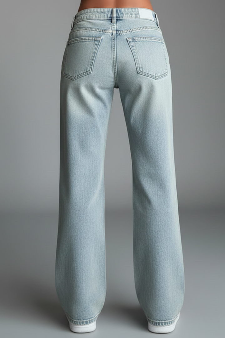Ella | Dames Casual Lage Taille Straight-Leg Denim Jeans