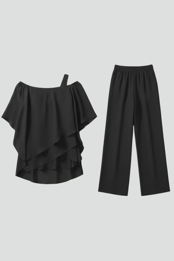 Sophie | Dames Off-Shoulder Vloeiende Wide-Leg Jumpsuit