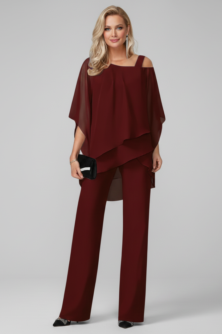 Sophie | Dames Off-Shoulder Vloeiende Wide-Leg Jumpsuit