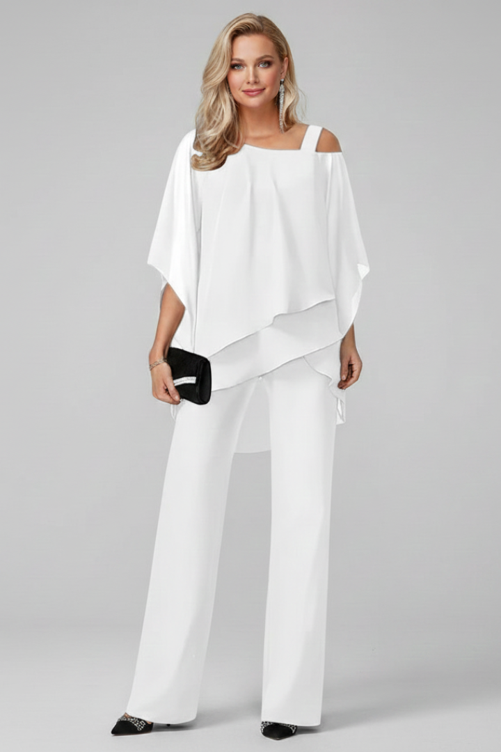 Sophie | Dames Off-Shoulder Vloeiende Wide-Leg Jumpsuit