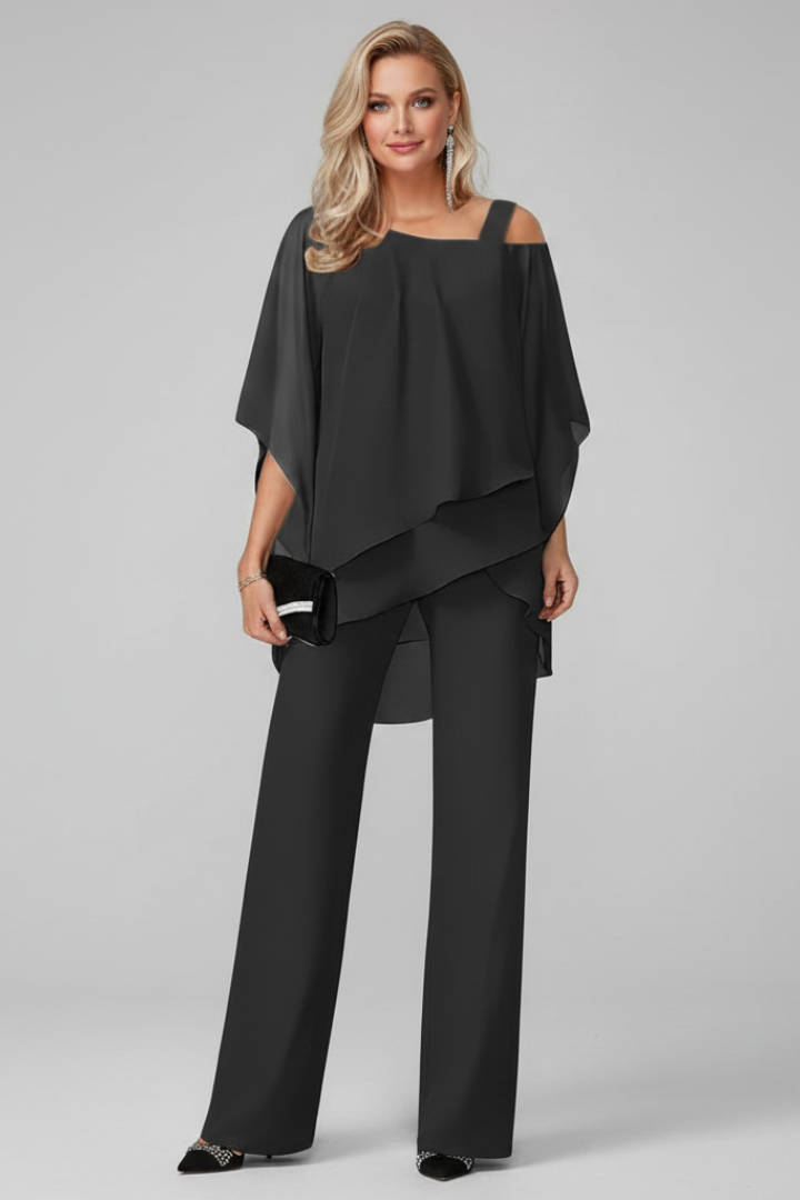 Sophie | Dames Off-Shoulder Vloeiende Wide-Leg Jumpsuit
