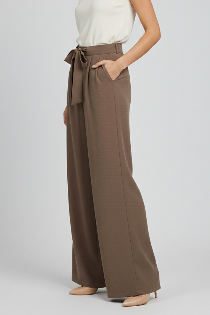 Kinsley | Dames Wide-Leg Koord Taille Palazzo Broek