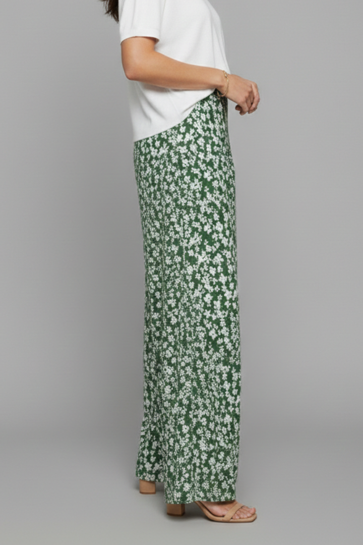 Amira | Dames casual Palazzo-broek met bloemenpatroon en wijd been