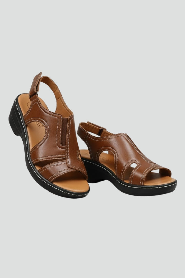Kaia  | Dames Plateau Sandalen met Open Teen en Uitsparingen