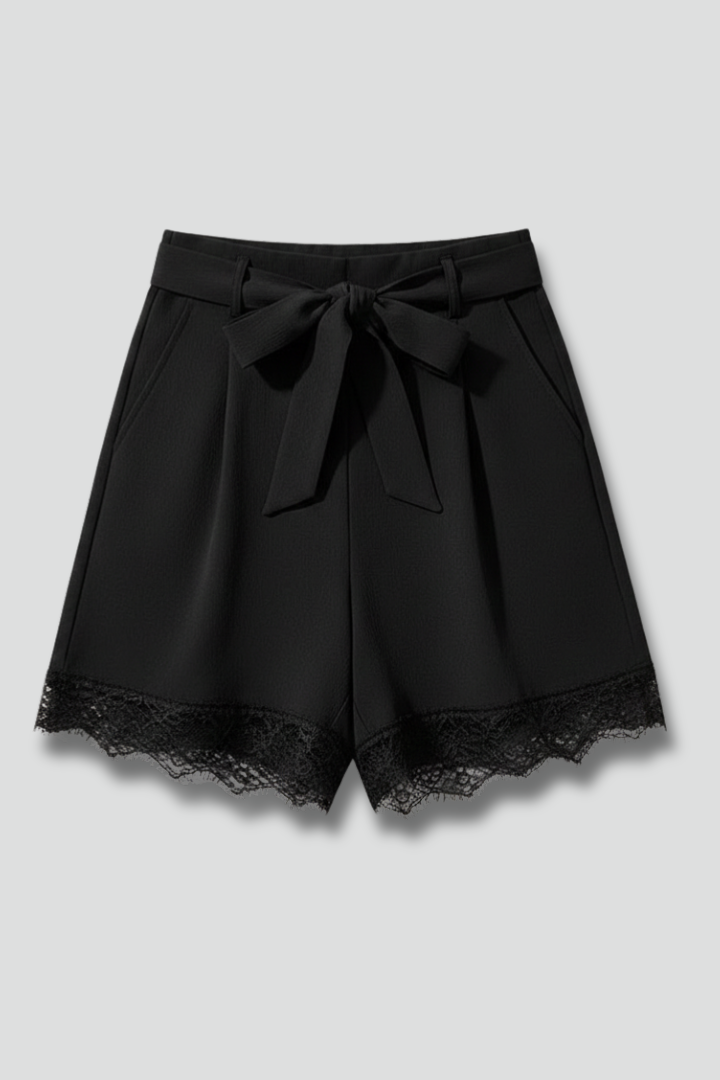 Brynlee | Dames Shorts met Bindband en Decoratieve Afwerking
