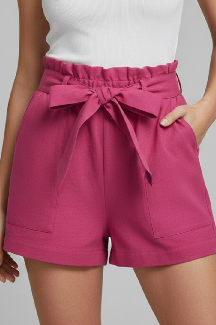 Vivienne | Dames shorts met strikband en zakken