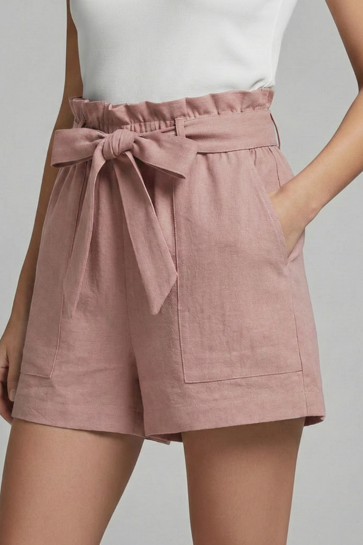 Vivienne | Dames shorts met strikband en zakken