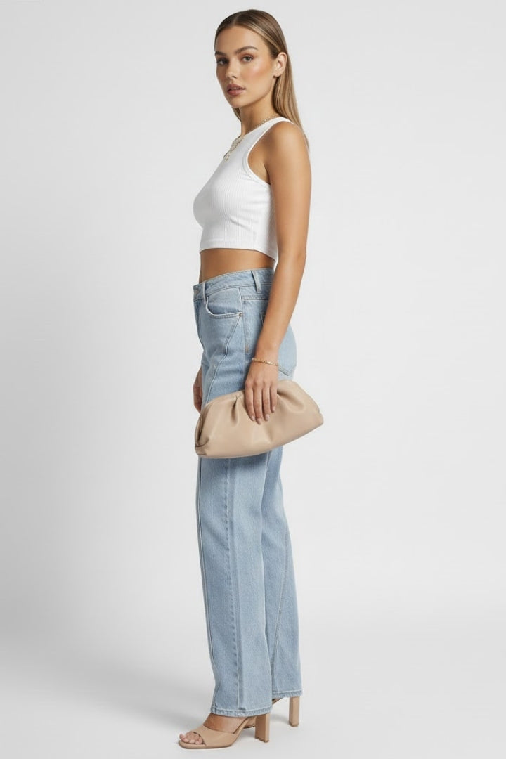 Zoe | Dames High-Waist Classic Straight-Leg Denim Jeans