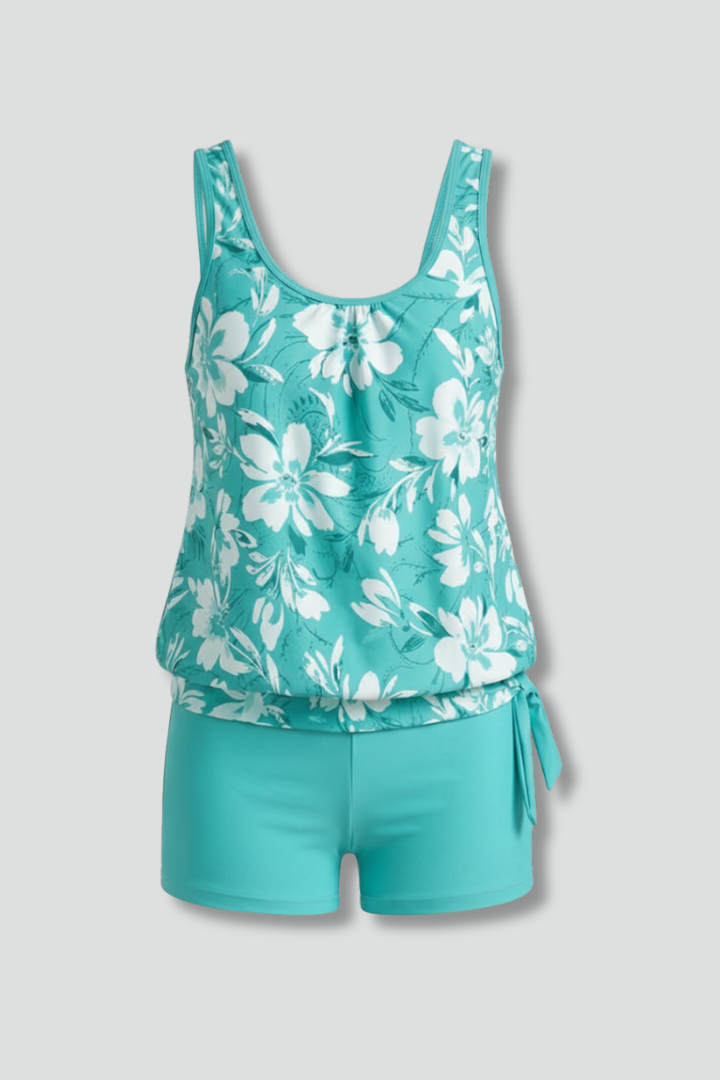 Emily | Dames Tankini Set met Print en Shorts