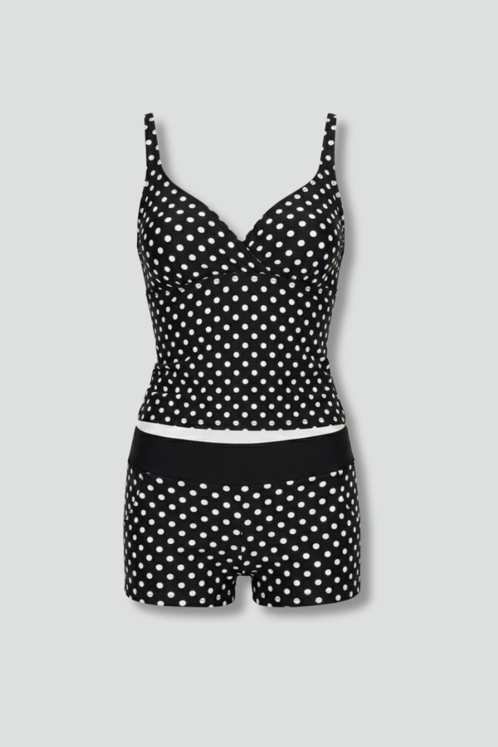 Delaney | Dames Tankini Set met Wrap-Top en Shorts