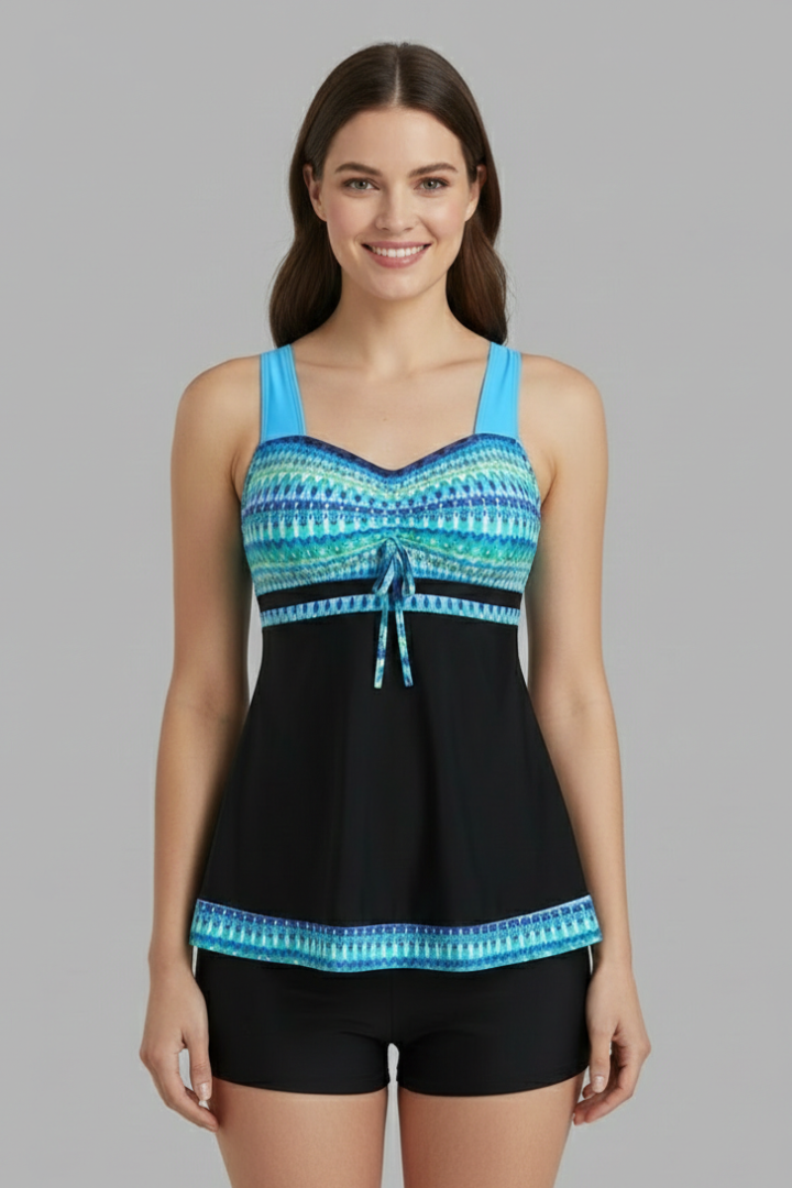 Beth | Dames Tankini Zwemset met Knoop aan de Voorkant