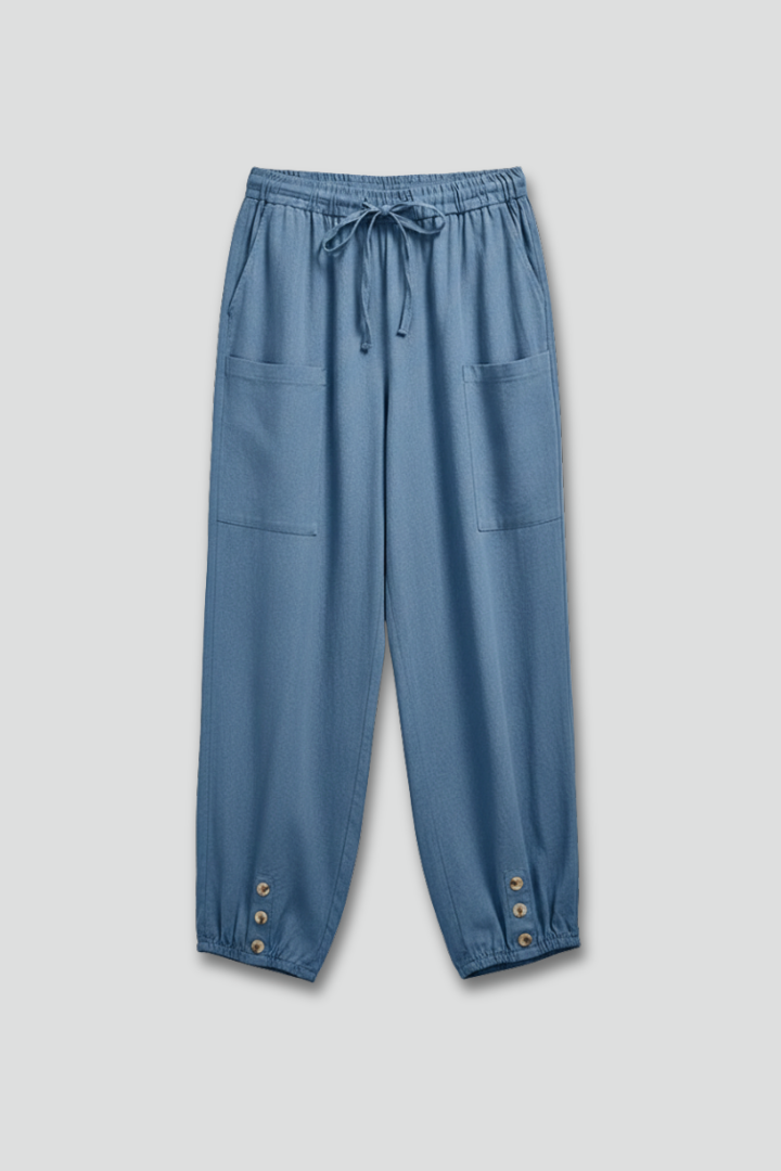 Adalynn | Damesbroek met trekkoord en knoopzoom