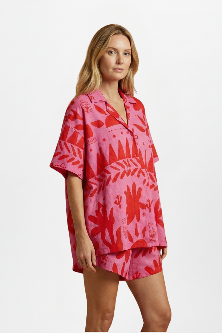 Rowan | Dames Twee-delig Set met Bedrukte Shorts