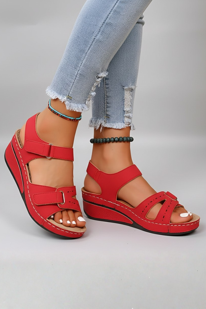 Lennon | Dames Sandalen met Gesp en Structuurdetail