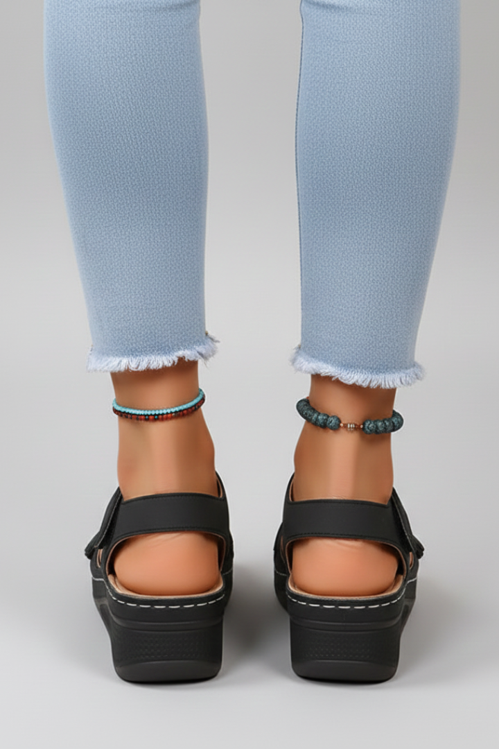 Lennon | Dames Sandalen met Gesp en Structuurdetail