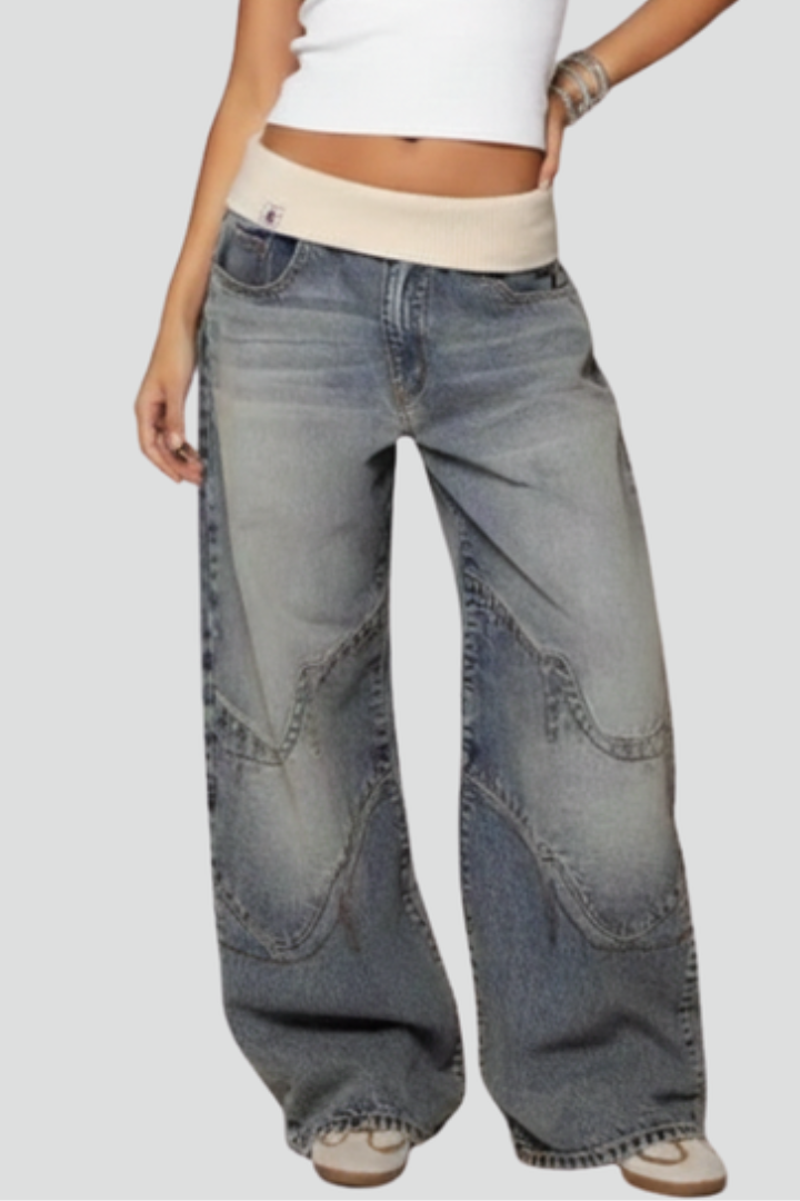 Everly | Dames casual Baggy Wijde Jeansbroek