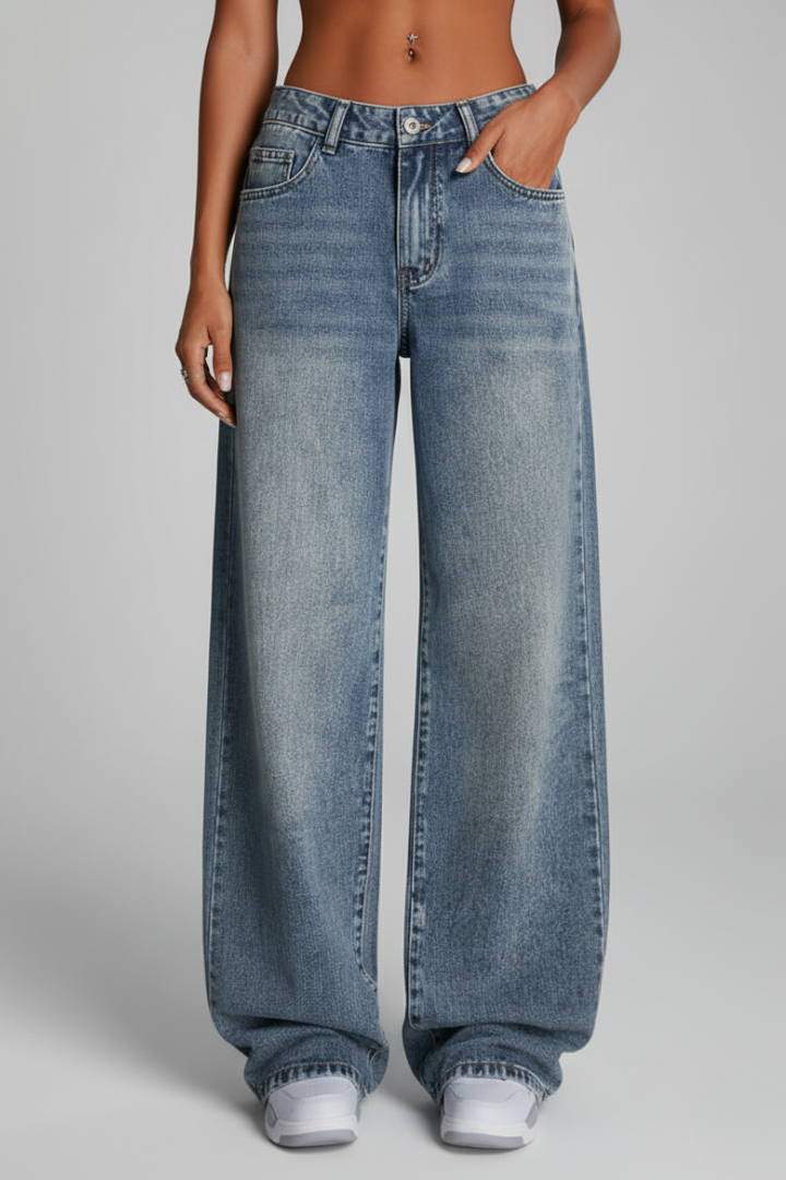 Riley | Dames Relaxed Wide-Leg Denim Jeans