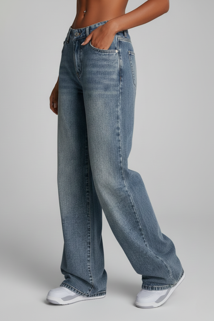 Riley | Dames Relaxed Wide-Leg Denim Jeans