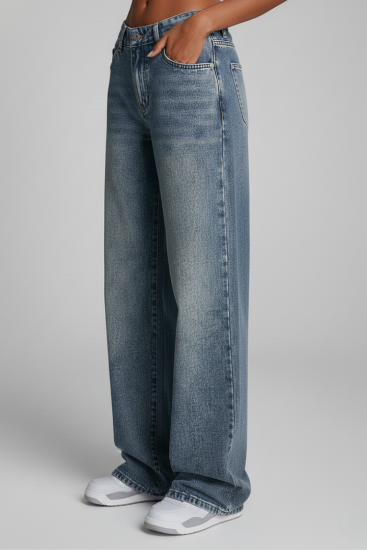 Riley | Dames Relaxed Wide-Leg Denim Jeans