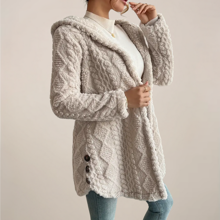 Vivian | Dames Lente Cardigan met Capuchon en Textuur