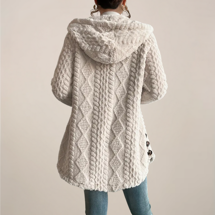 Vivian | Dames Lente Cardigan met Capuchon en Textuur