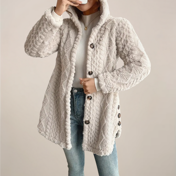 Vivian | Dames Lente Cardigan met Capuchon en Textuur