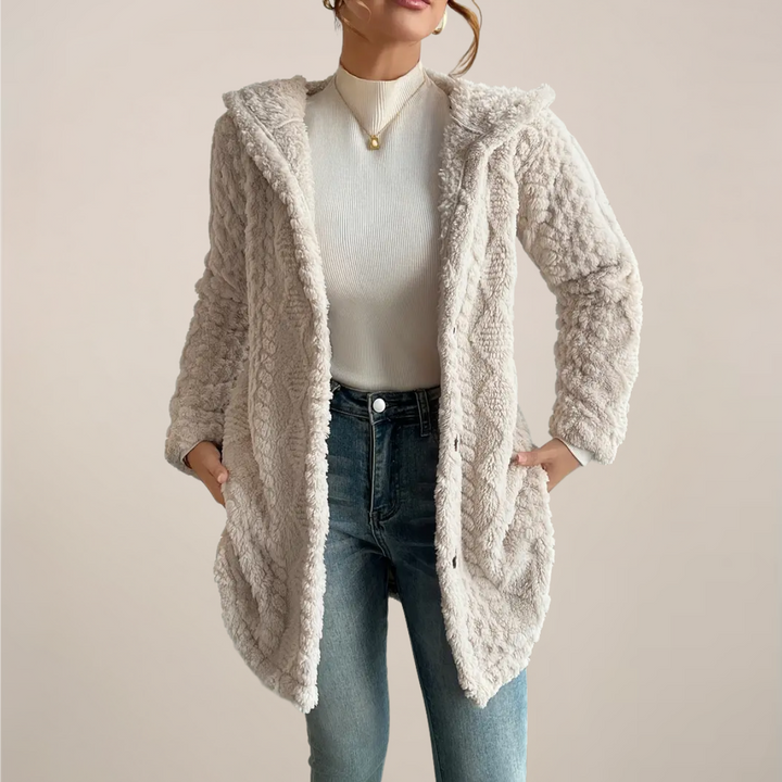 Vivian | Dames Lente Cardigan met Capuchon en Textuur