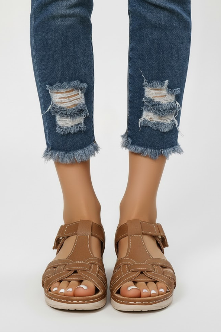 Rosalie | Dames Retro Bandjes Sandalen met Gesp Sluiting