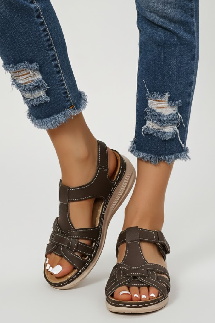 Rosalie | Dames Retro Bandjes Sandalen met Gesp Sluiting