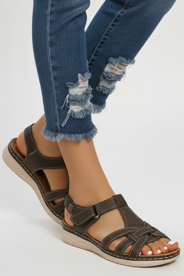 Rosalie | Dames Retro Bandjes Sandalen met Gesp Sluiting