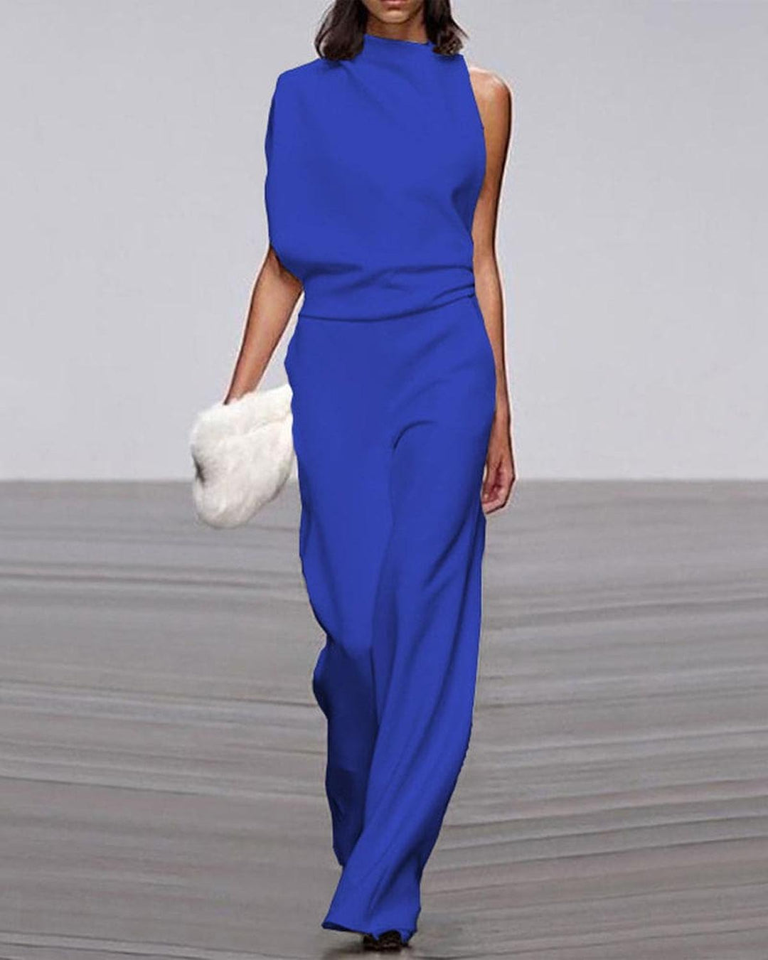 Trinity | Dames One-Shoulder Jumpsuit met Wijde Pijpen