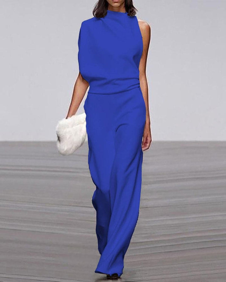 Trinity | Dames One-Shoulder Jumpsuit met Wijde Pijpen