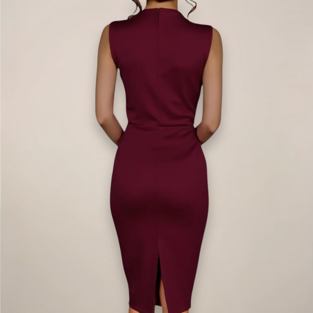 Mia | Dames Mouwloze Midi Jurk