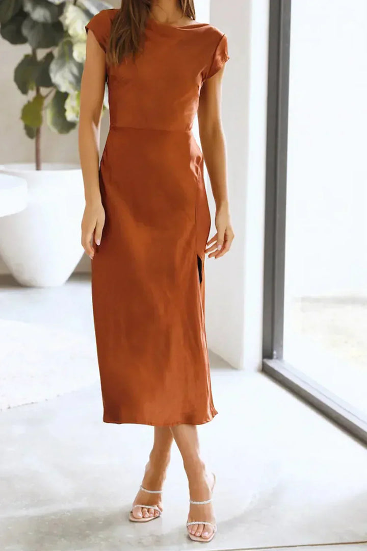 Sydney | Dames Slip Midi-jurk met Minimalistische Silhouette