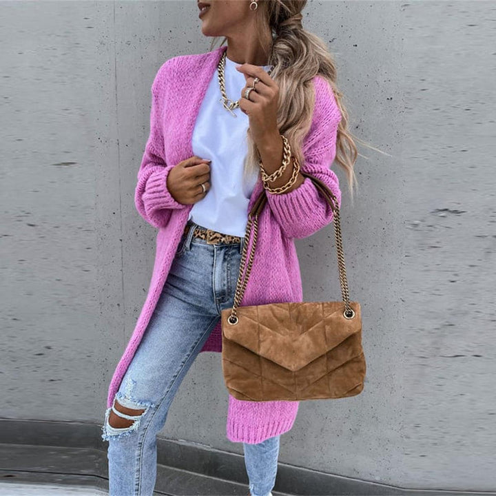 Gabriella | Dames Lange Gebreide Cardigan met Open Voorzijde